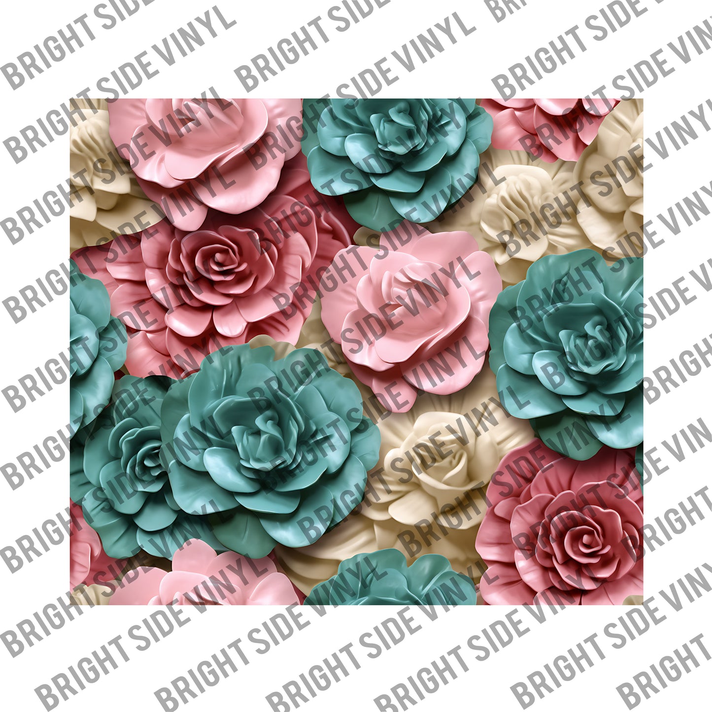 3D Colorful Flowers #5 Tumbler Wrap