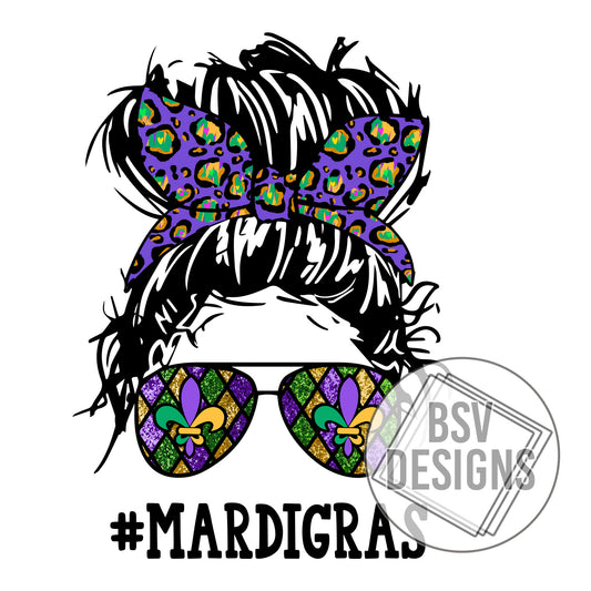 Mardi Gras Messy Bun