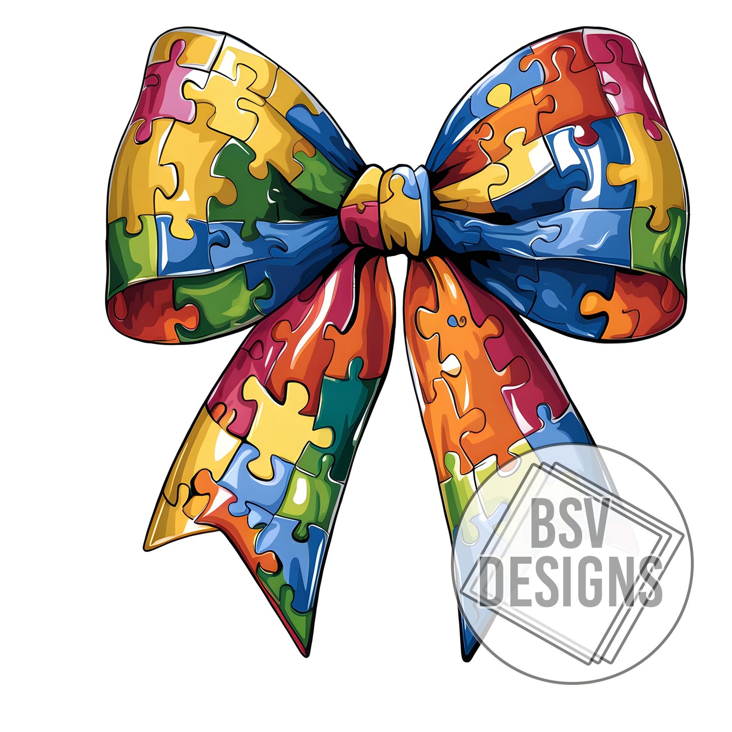 Autism Awareness Coquette Bow