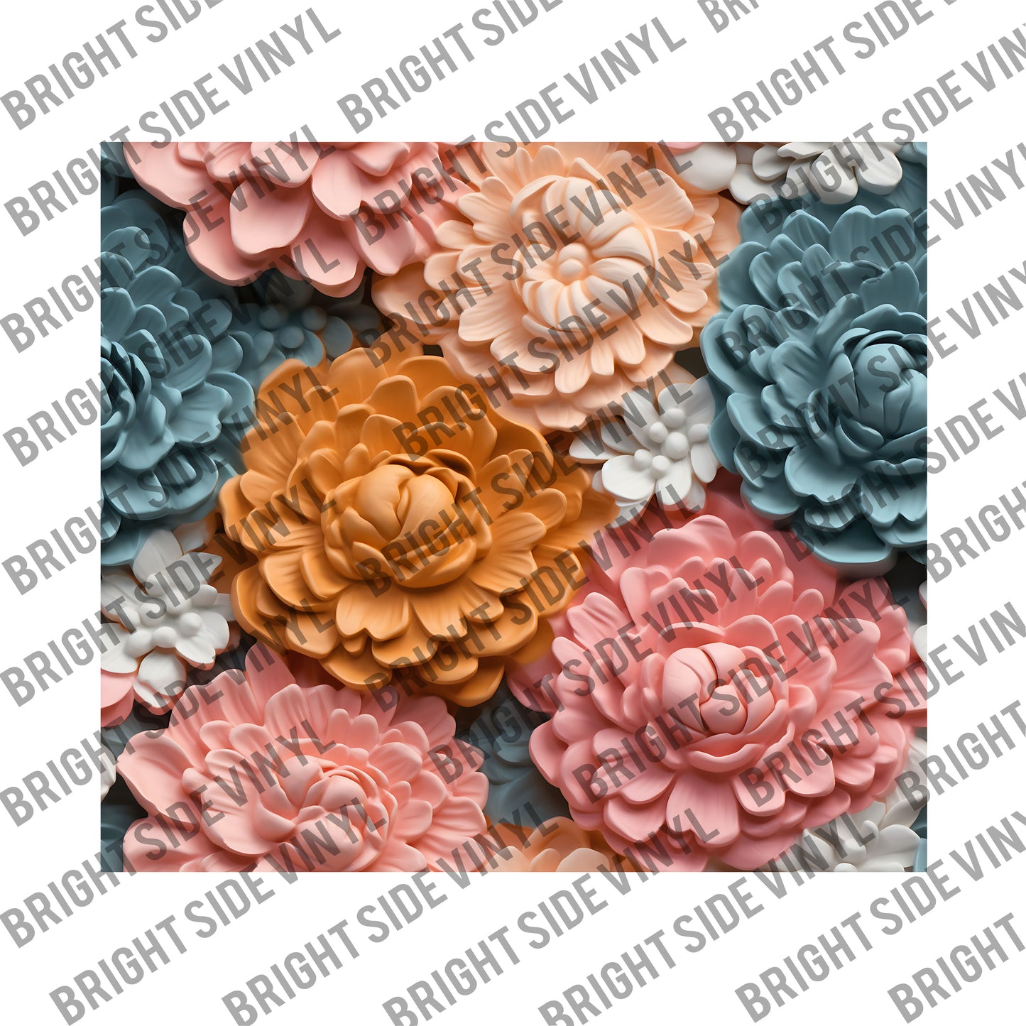 3D Colorful Flowers #7 Tumbler Wrap