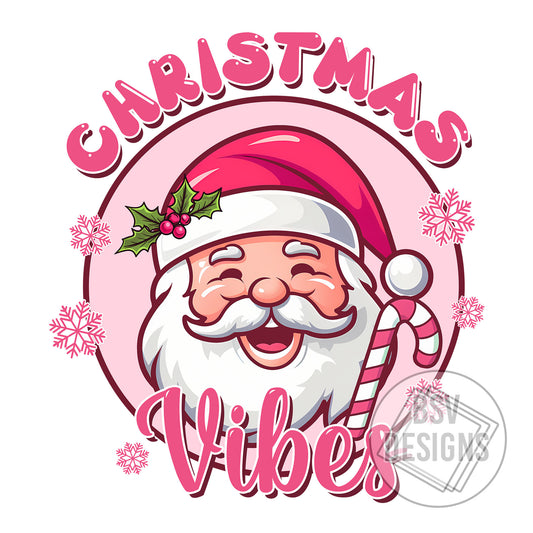Santa Christmas Vibes Pink