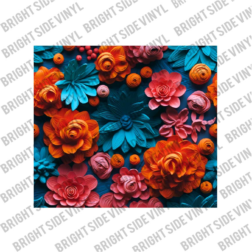3D Flowers 1 Tumbler Wrap