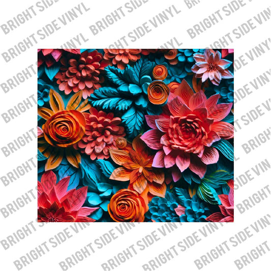3D Flowers 2 Tumbler Wrap