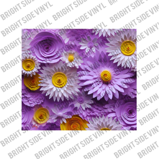 3D Flowers 7 Tumbler Wrap