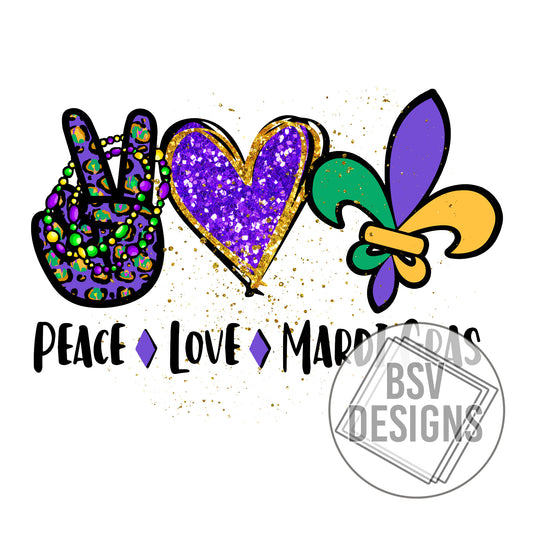 Peace Love Mardi Gras
