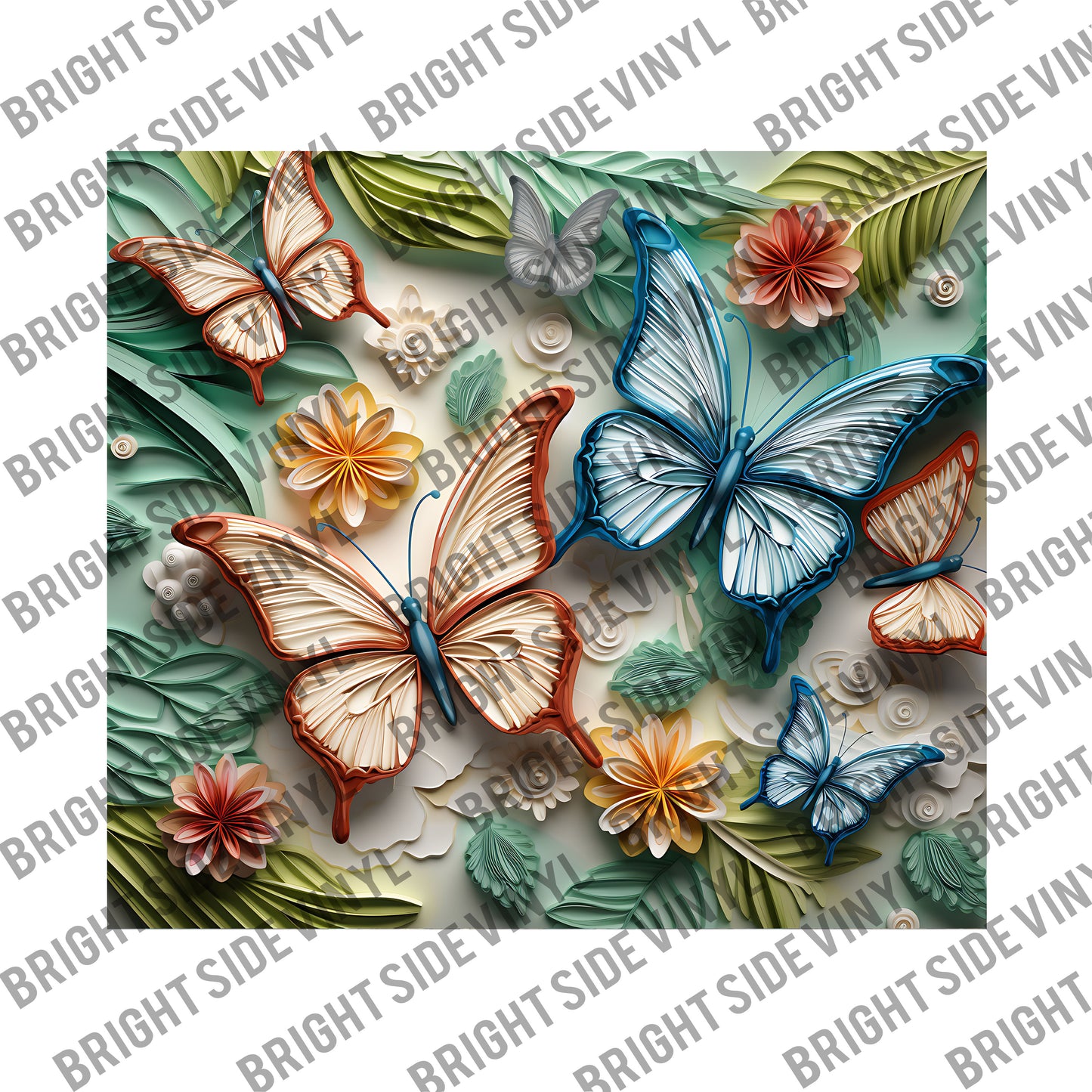 3D Butterfly Tumbler Wrap