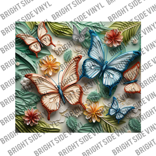3D Butterfly Tumbler Wrap