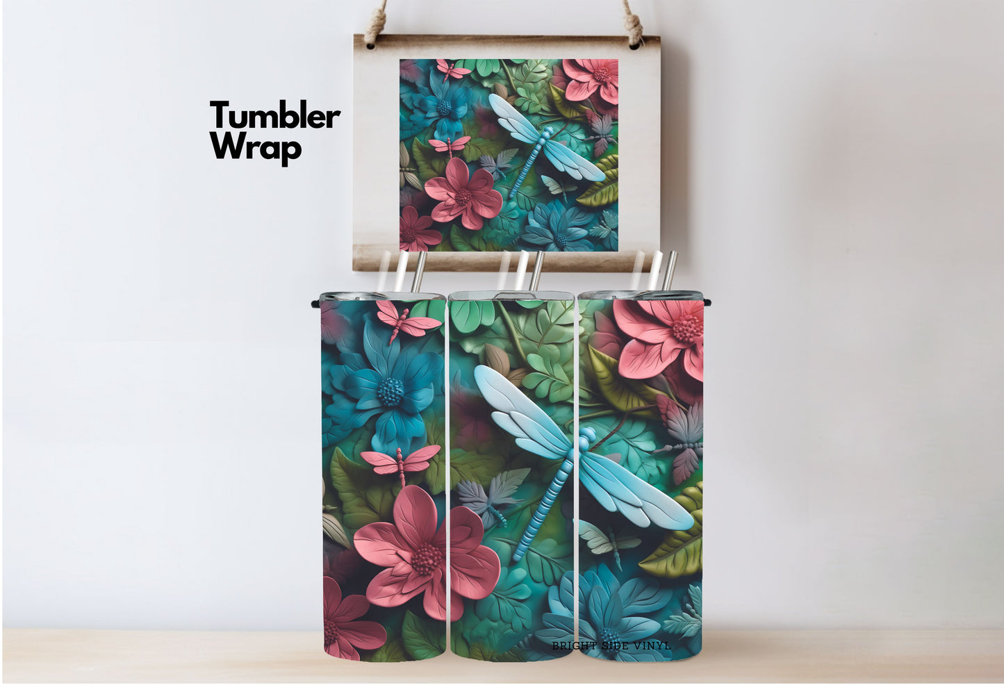 3D Dragonfly #2 Tumbler Wrap