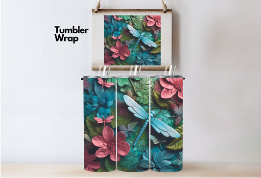 3D Dragonfly #2 Tumbler Wrap