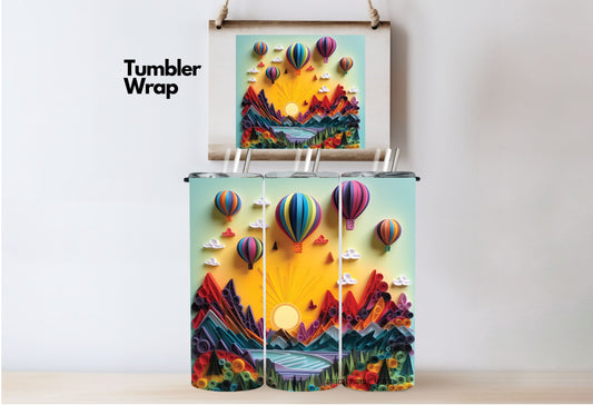 3D Hot Air Balloon Tumbler Wrap