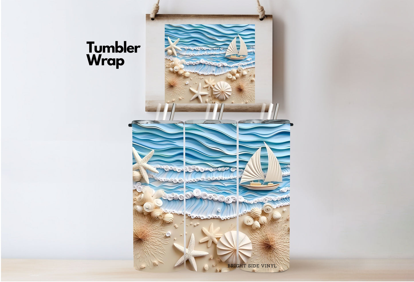 3D Summer Vibes #14 Tumbler Wrap