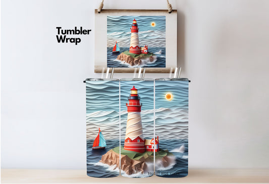 3D Light House #2 Tumbler Wrap