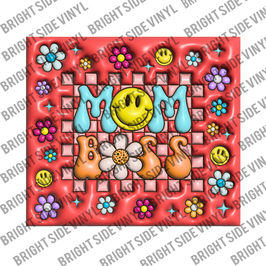 3D Mom Boss Tumbler Wrap