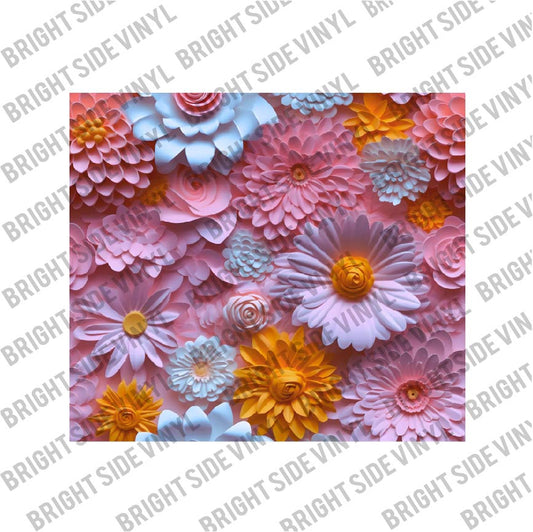3D Flowers 8 Tumbler Wrap
