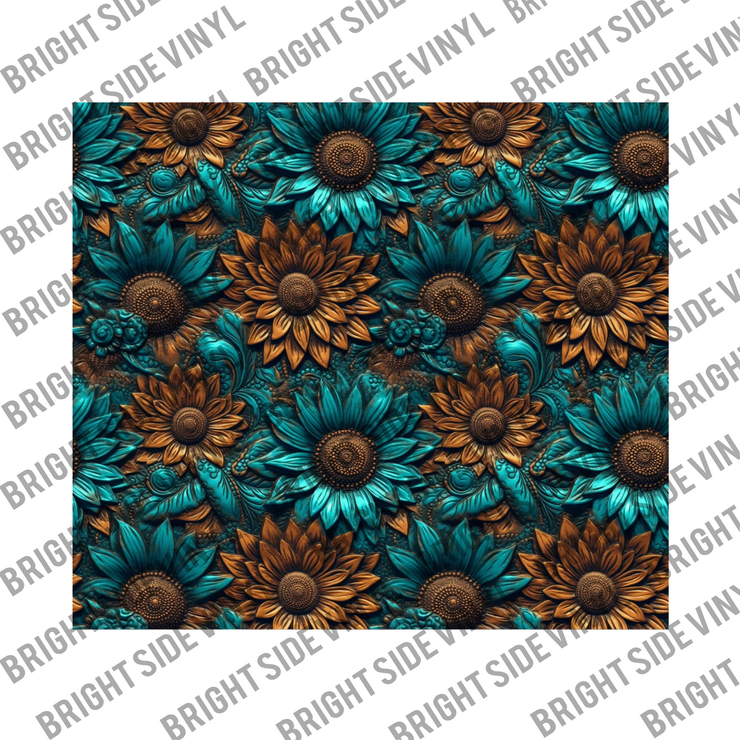 Rustic Teal Flowers Tumbler Wrap