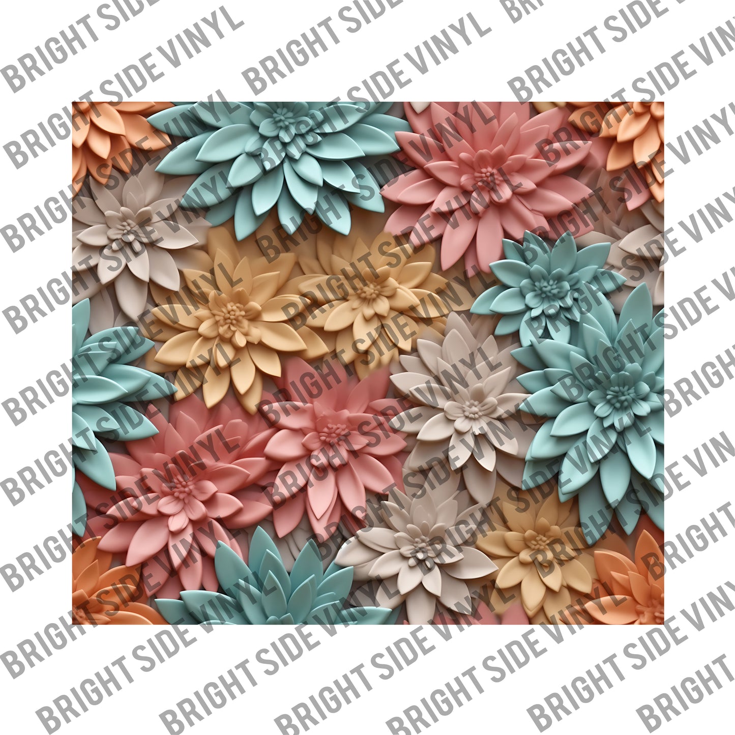 3D Colorful Flowers #3 Tumbler Wrap