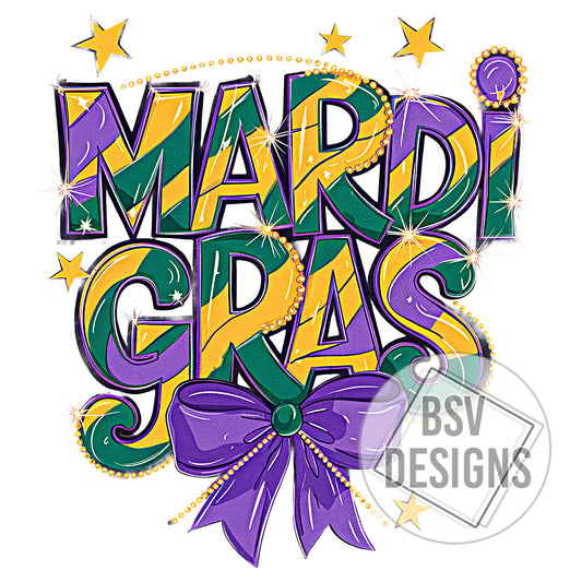 Mardi Gras Purple Bow