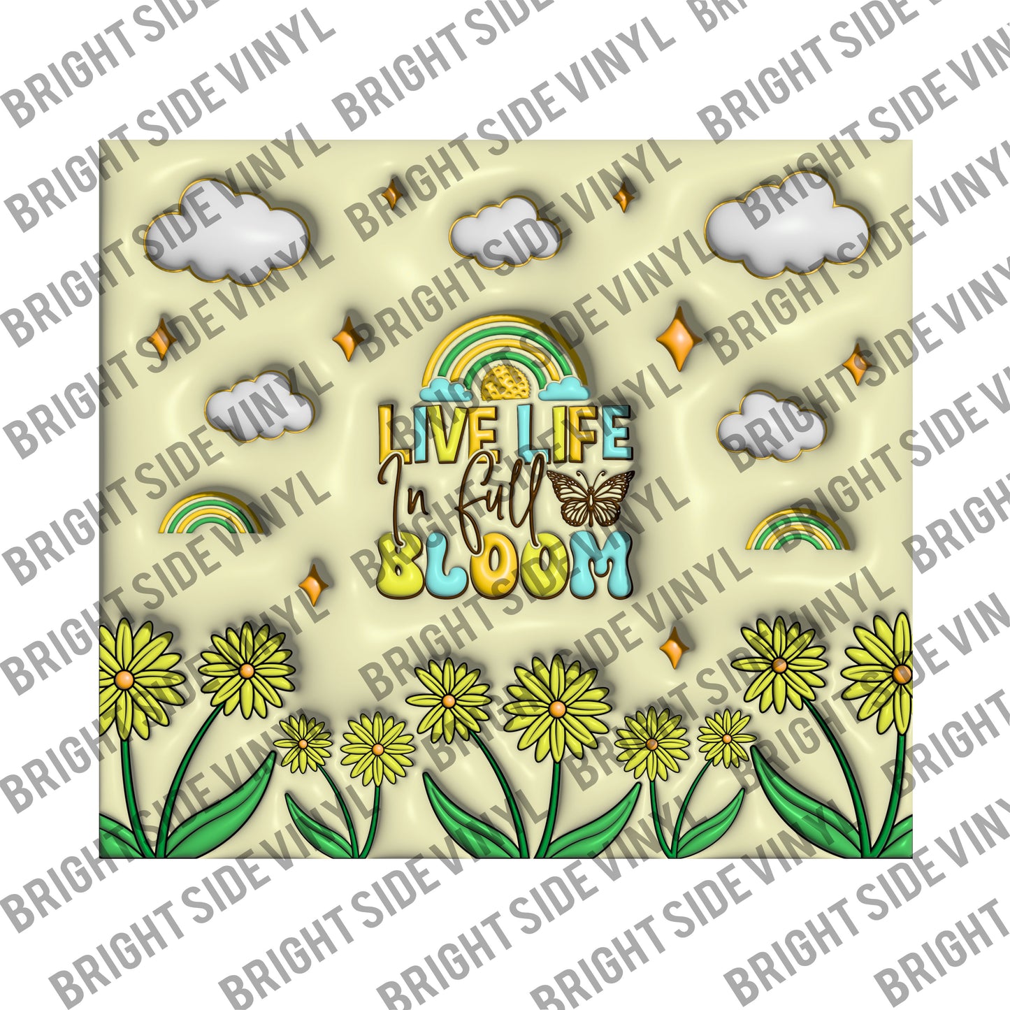 3D Live Life In Full Bloom Tumbler Wrap