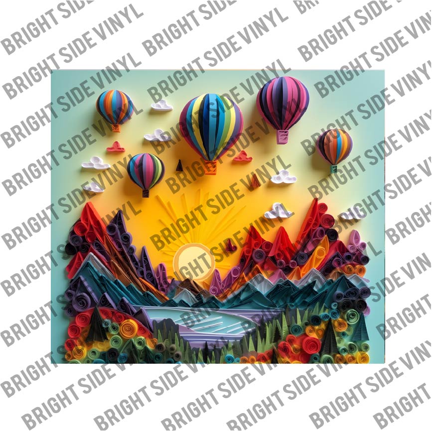 3D Hot air Balloon Tumbler Wrap 1
