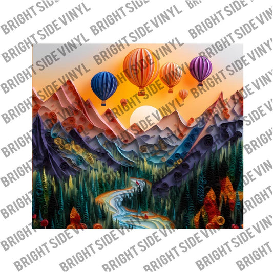 3D Hot air Balloon Tumbler Wrap 3
