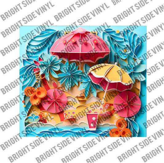 3D Summer Vibes Tumbler Wrap 3