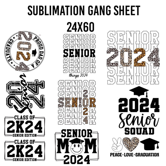 Graduation #1  Sublimation 24x60 Gang Sheet