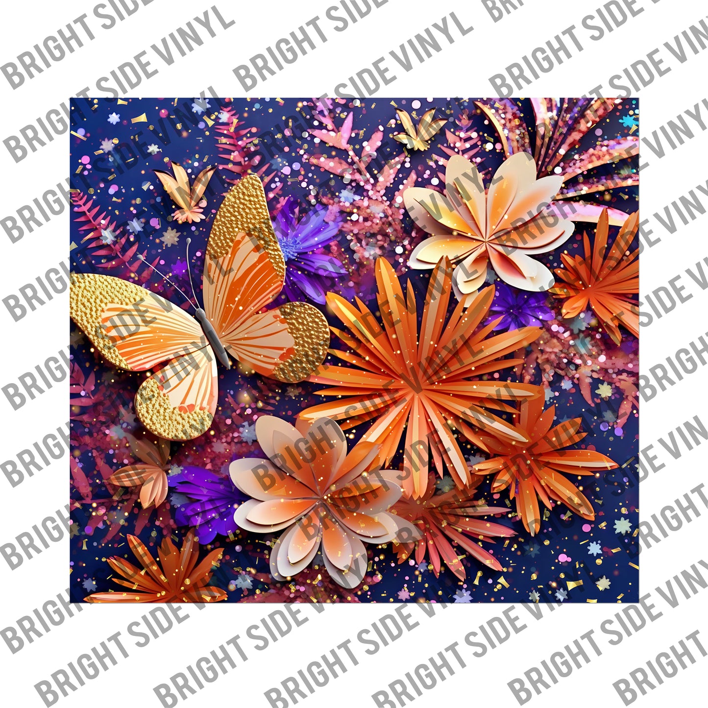 3D Butterfly Sparkle #2 Tumbler Wrap