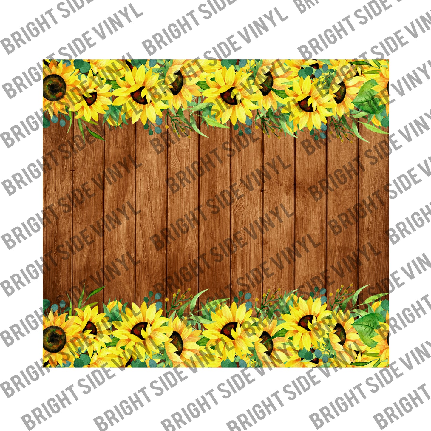 Wood Grain Sunflower Tumbler Wrap