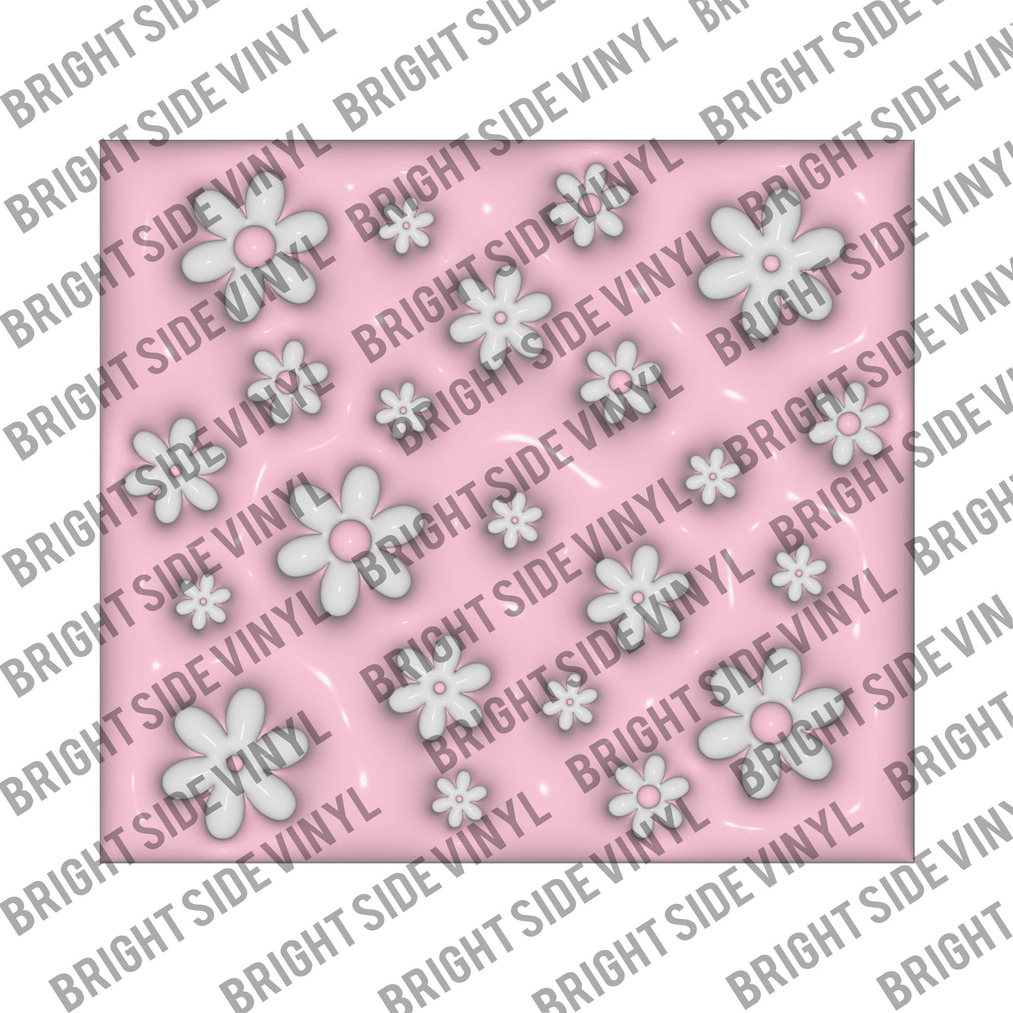 Puffy Pink White Flowers Tumbler Wrap