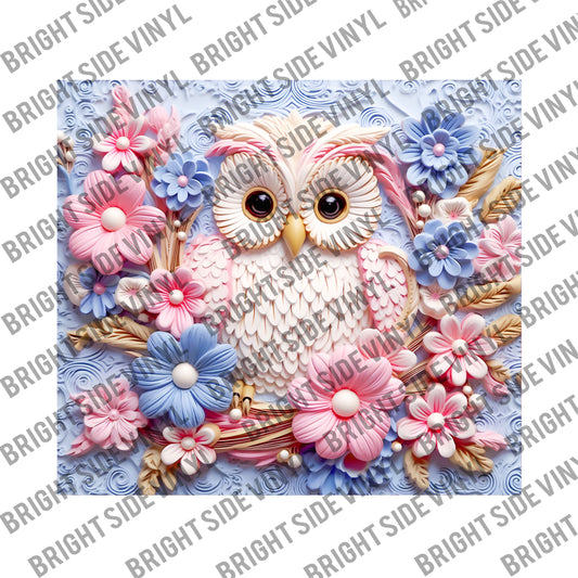 3D Owl Tumbler Wrap