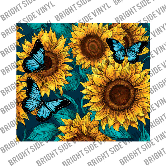 3D Sunflower Butterfly Tumbler Wrap