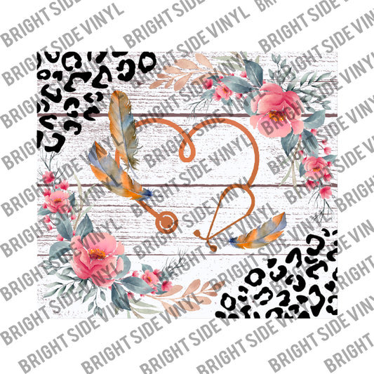 Nurse Leopard Tumbler Wrap