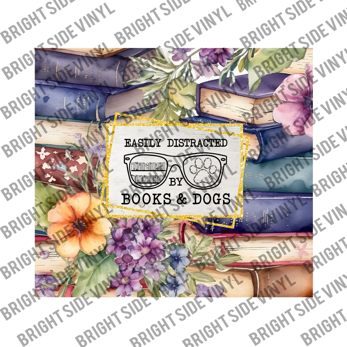 Distracted By Books & Dogs Tumbler Wrap