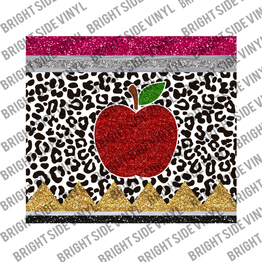Leopard Glitter Pencil Tumbler Wrap
