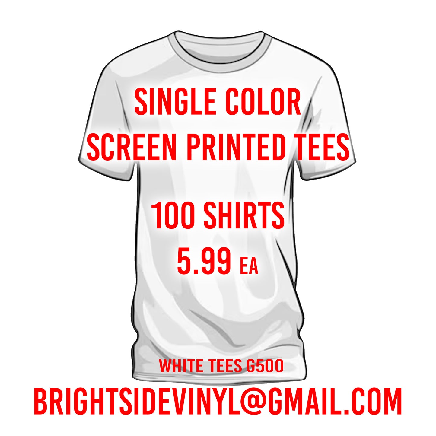 Short Sleeve T-Shirts 100 pcs MIN