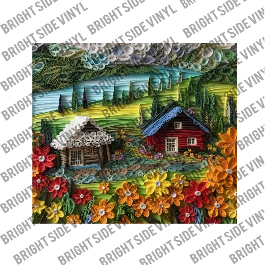 3D Log Cabin Tumbler Wrap 1