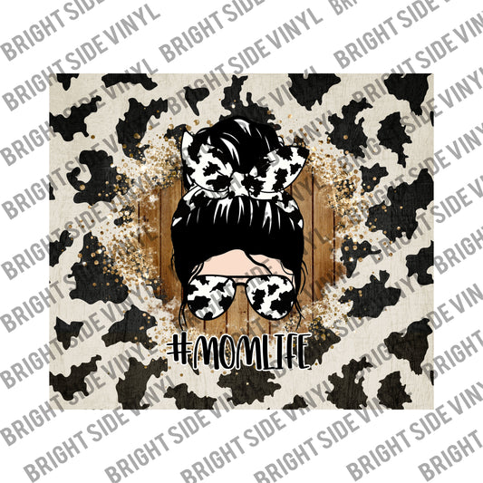 #MOMLIFE Cow Print Tumbler Wrap