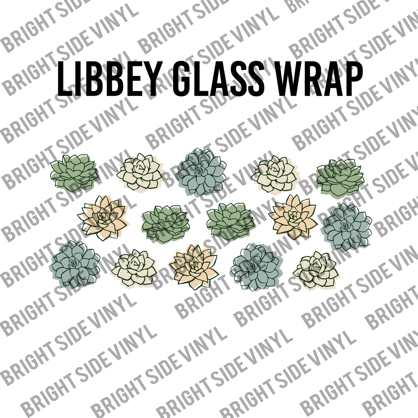 Succulents (Libbey Glass Wrap)