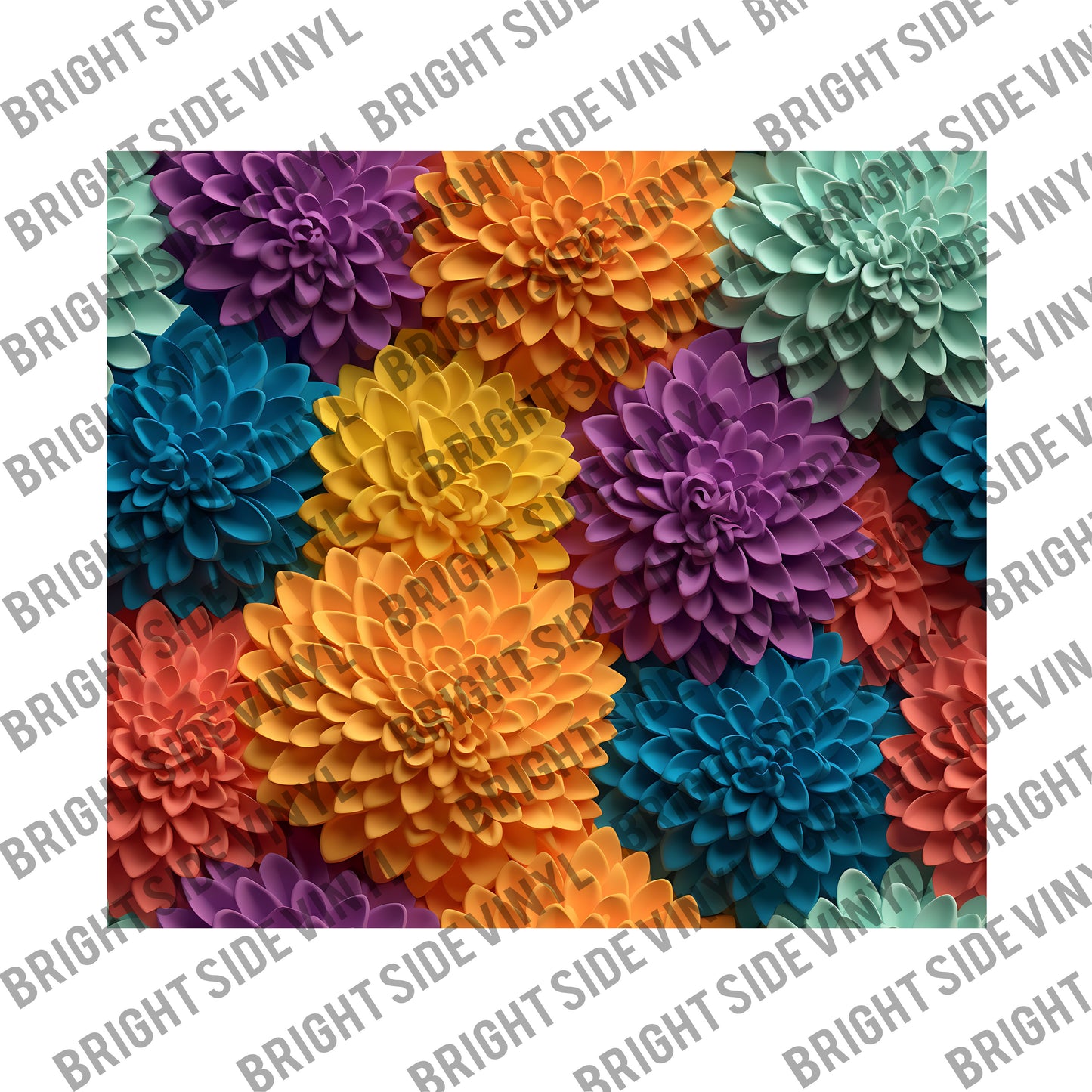 3D Colorful Flowers #2 Tumbler Wrap