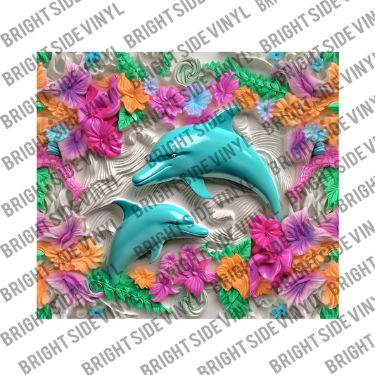 3D Dolphins #1 Tumbler Wrap