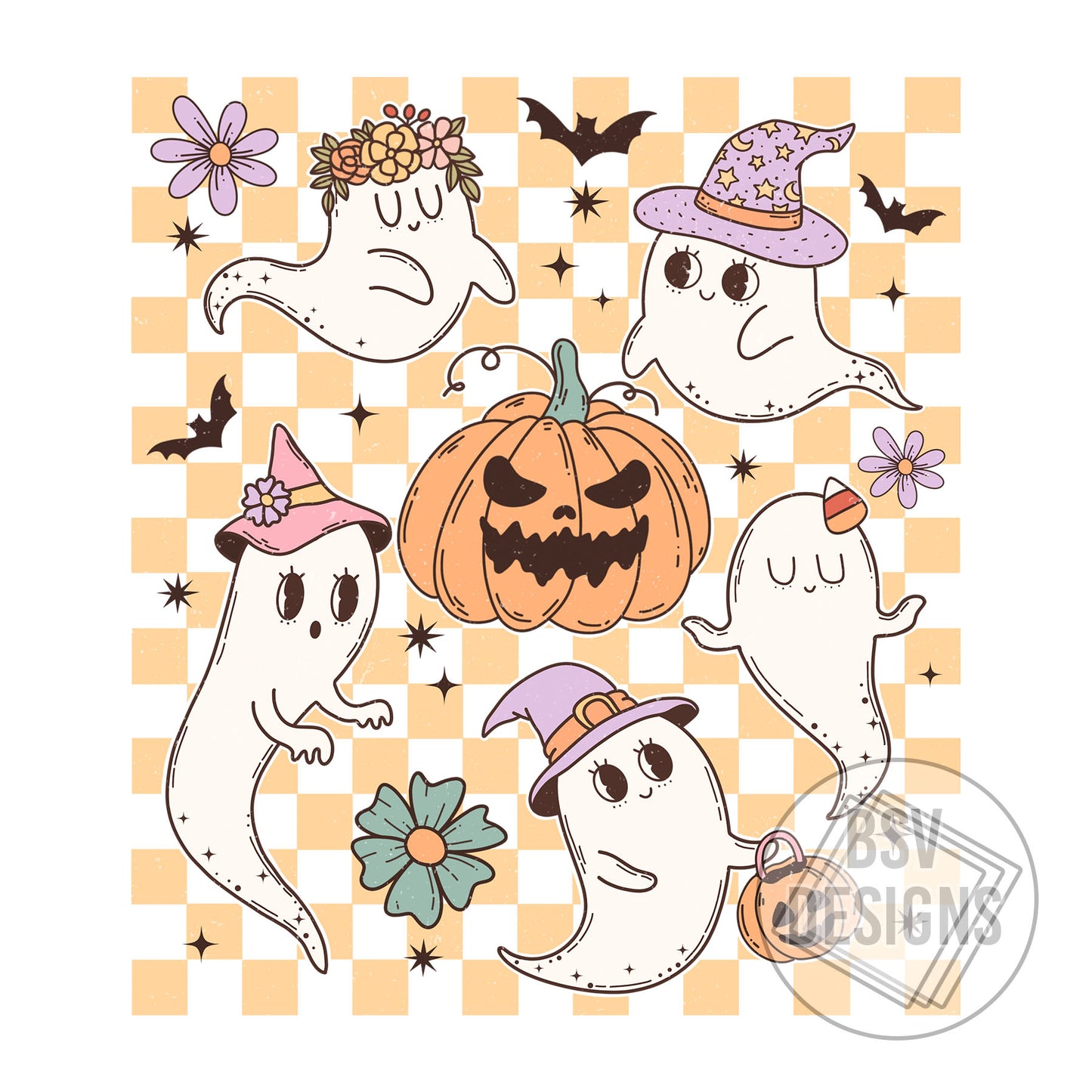 Checkered Ghost Cute Live Sale