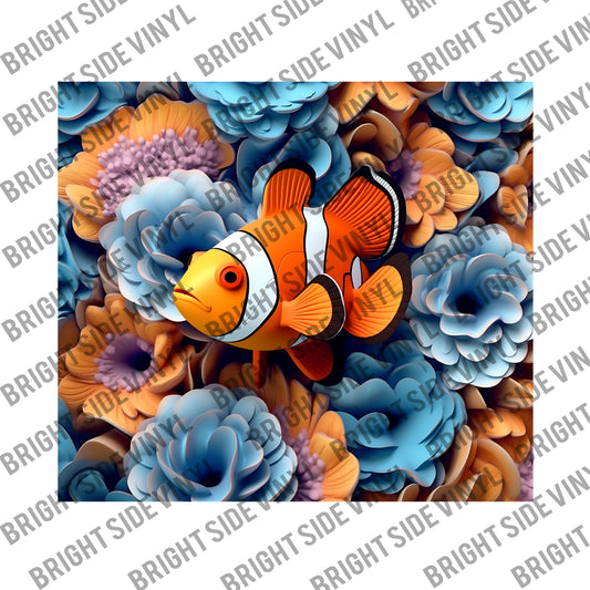 3D Clownfish #1 Tumbler Wrap