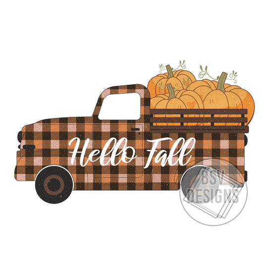 Hello Fall Plaid Truck Live Sale