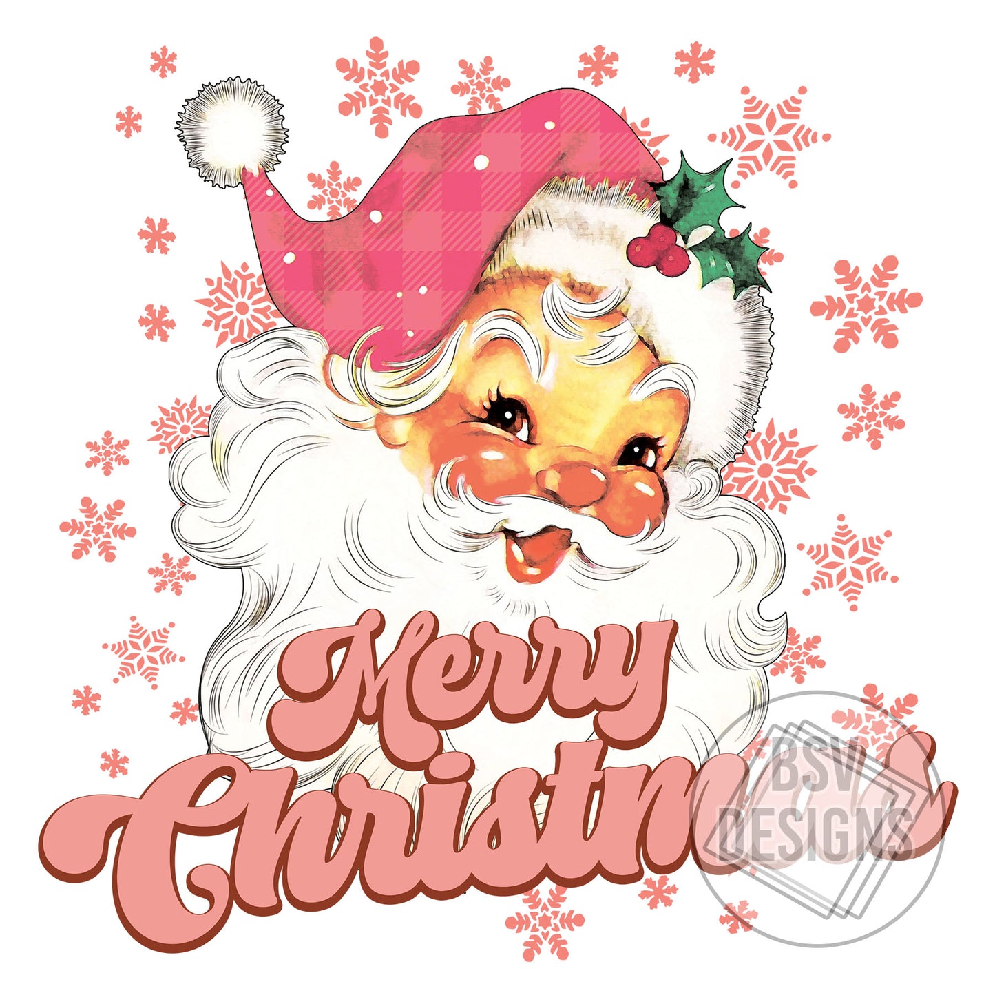 Pink Santa Merry Christmas Live Sale