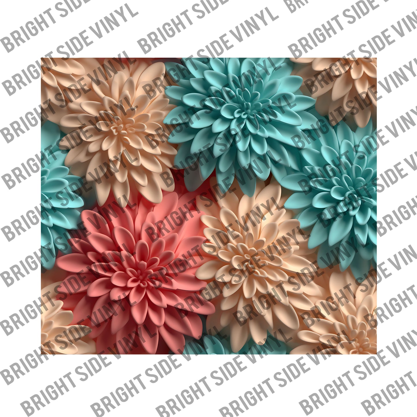 3D Colorful Flowers #1 Tumbler Wrap