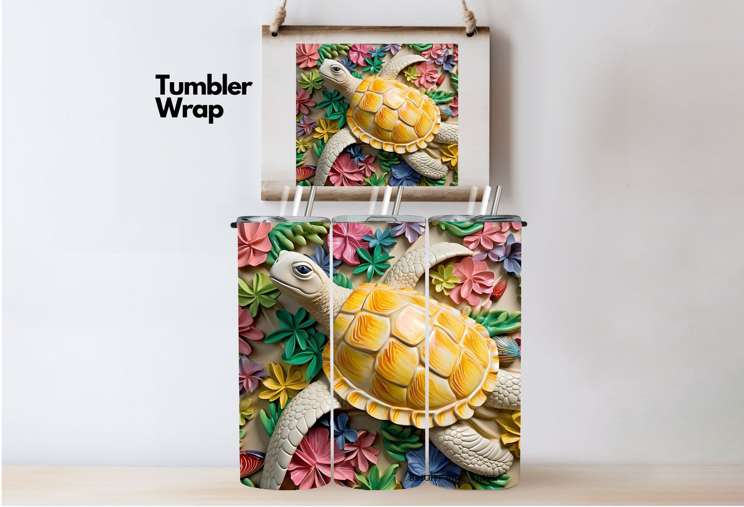 3D Sea Turtle Tumbler Wrap