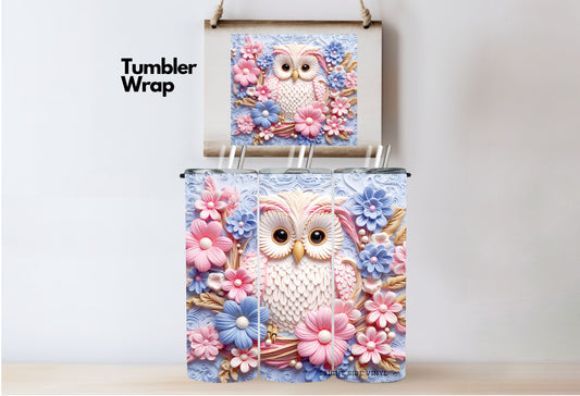 3D Owl Tumbler Wrap