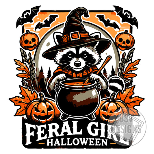 Feral Girl Halloween Raccoon Live Sale