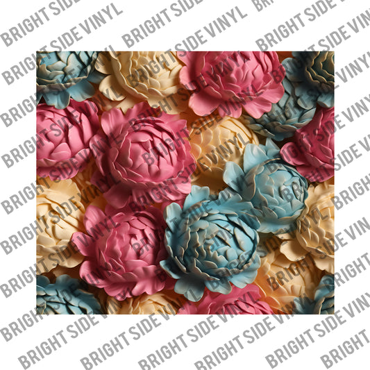 3D Colorful Flowers #6 Tumbler Wrap