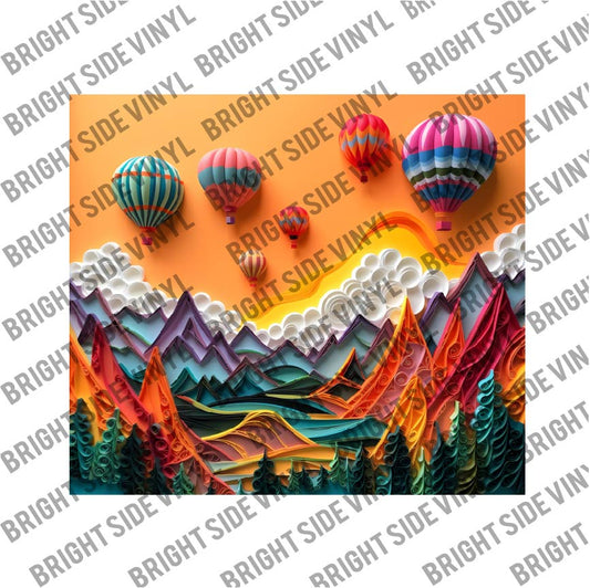 3D Hot air Balloon Tumbler Wrap 2